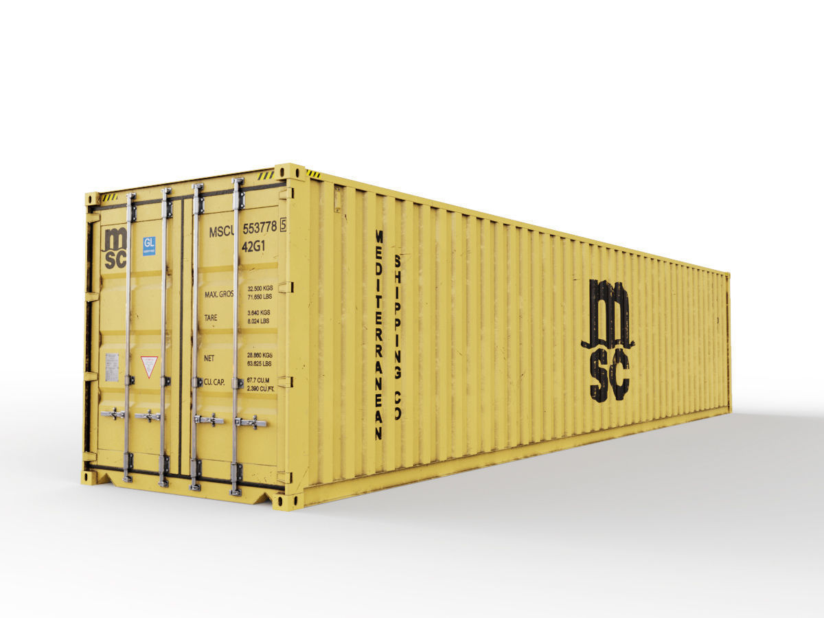 40 feet MSC standard shipping container 3D model_1
