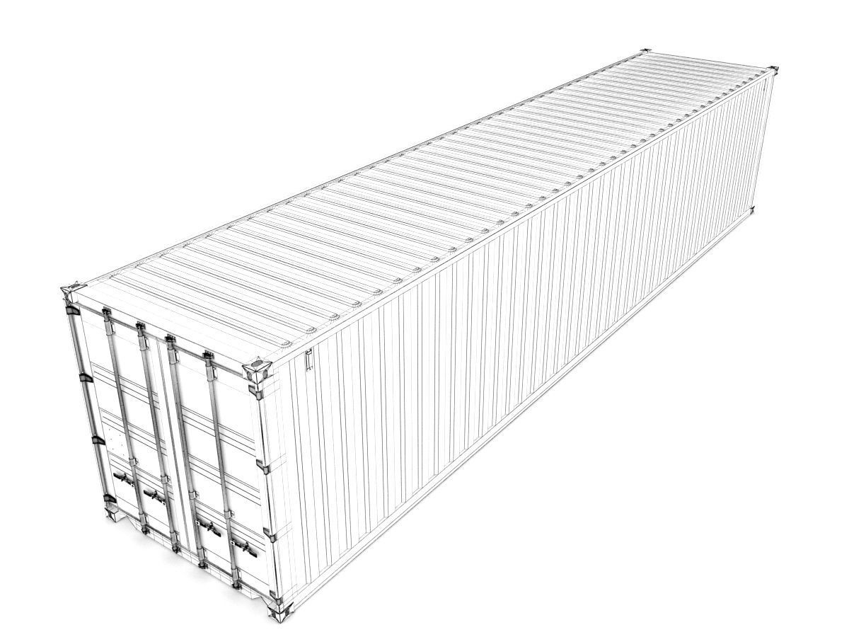 40 feet MSC standard shipping container 3D model_9
