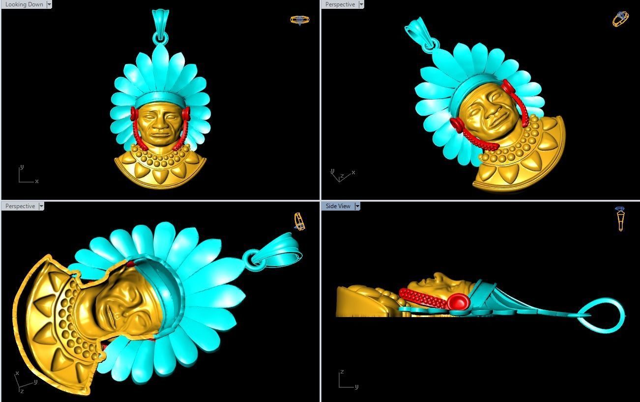 Tribal Pendant - Aboriginal native pendant - N955259 3D print model_4