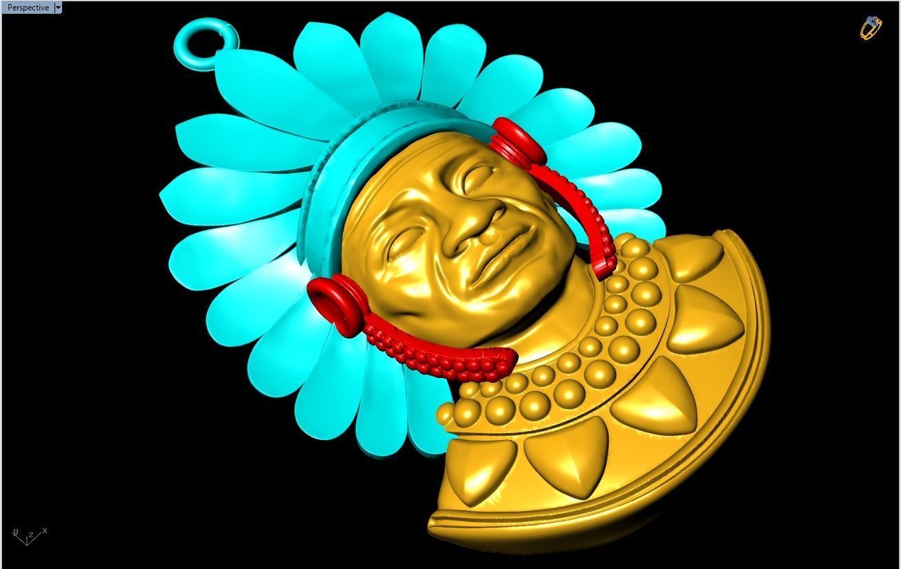 Tribal Pendant - Aboriginal native pendant - N955259 3D print model_1