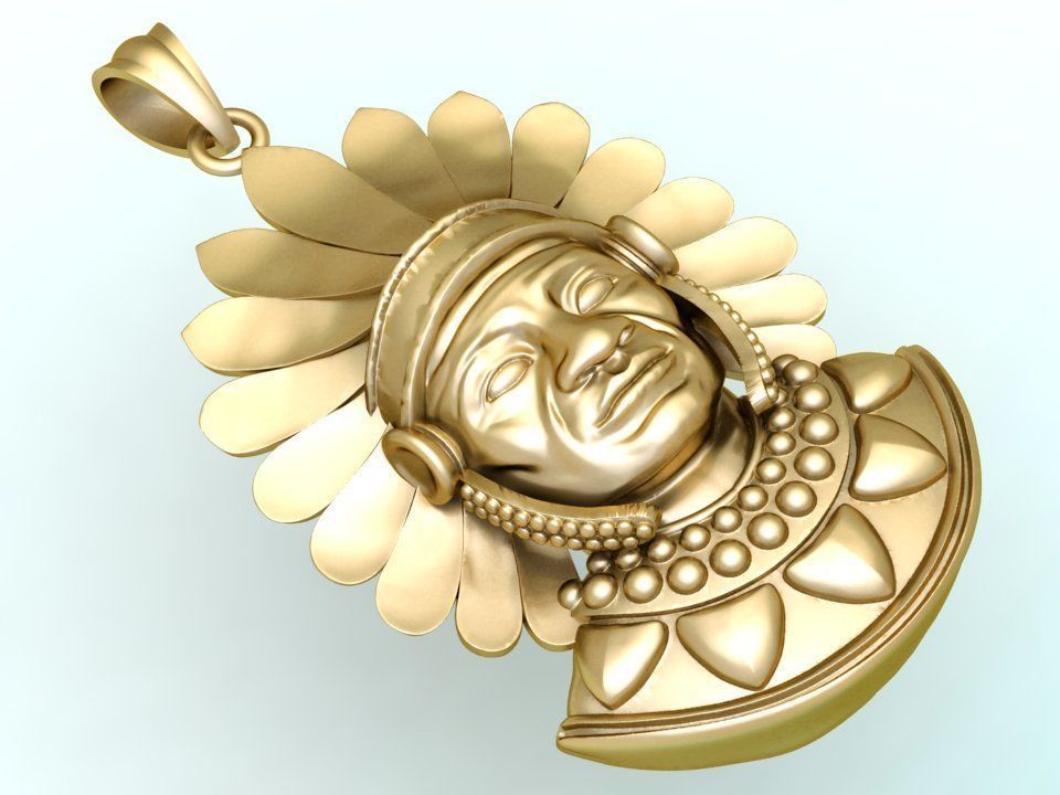 Tribal Pendant - Aboriginal native pendant - N955259 3D print model_3