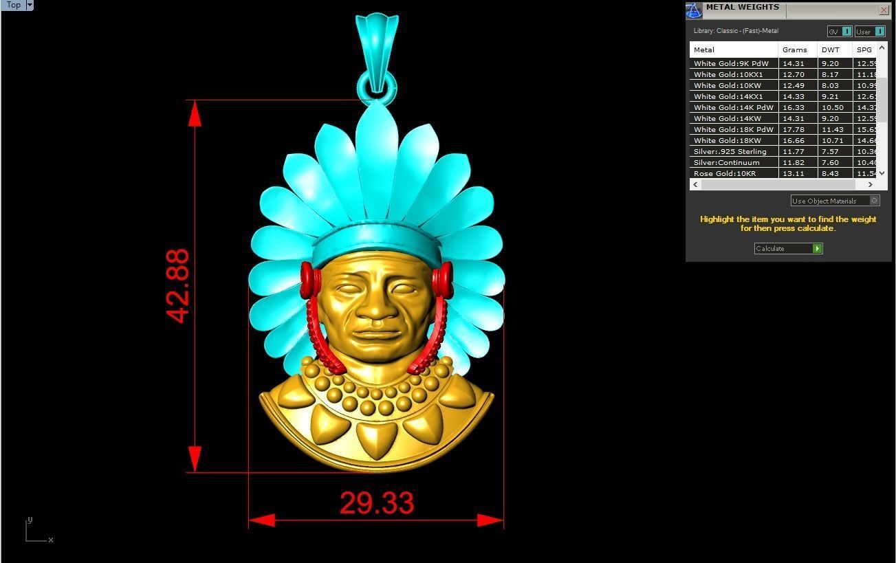 Tribal Pendant - Aboriginal native pendant - N955259 3D print model_7