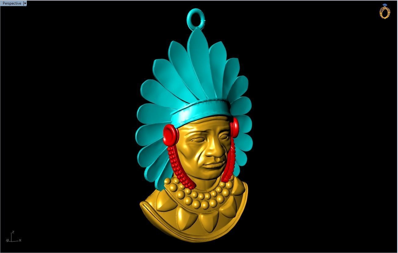 Tribal Pendant - Aboriginal native pendant - N955259 3D print model_6