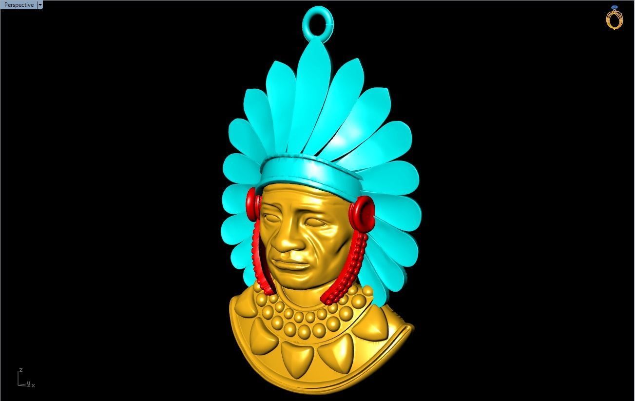 Tribal Pendant - Aboriginal native pendant - N955259 3D print model_5
