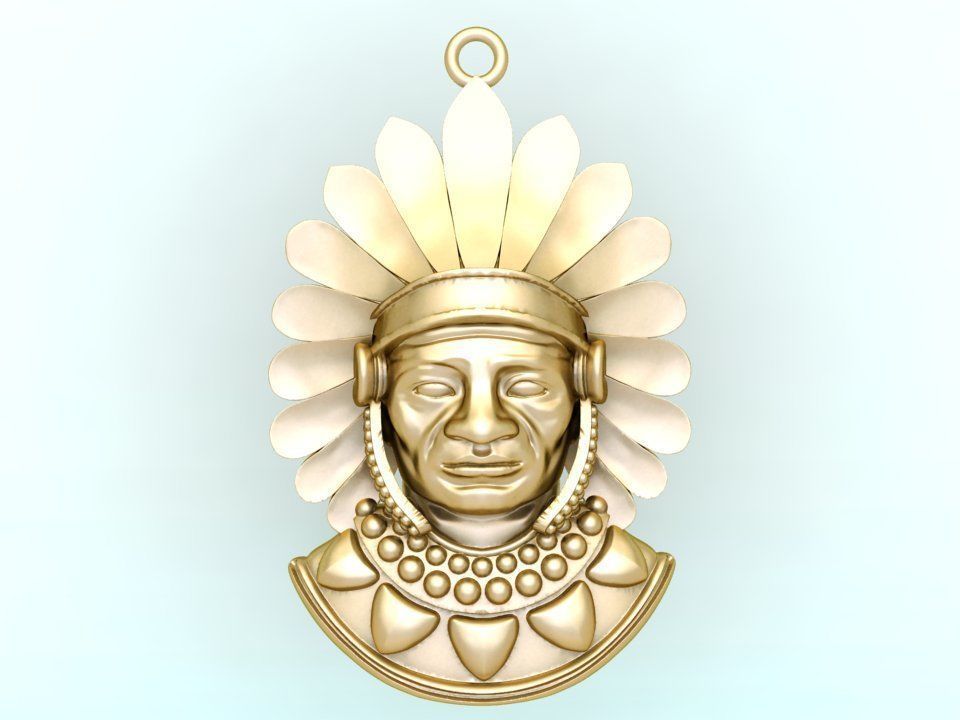 Tribal Pendant - Aboriginal native pendant - N955259 3D print model_2