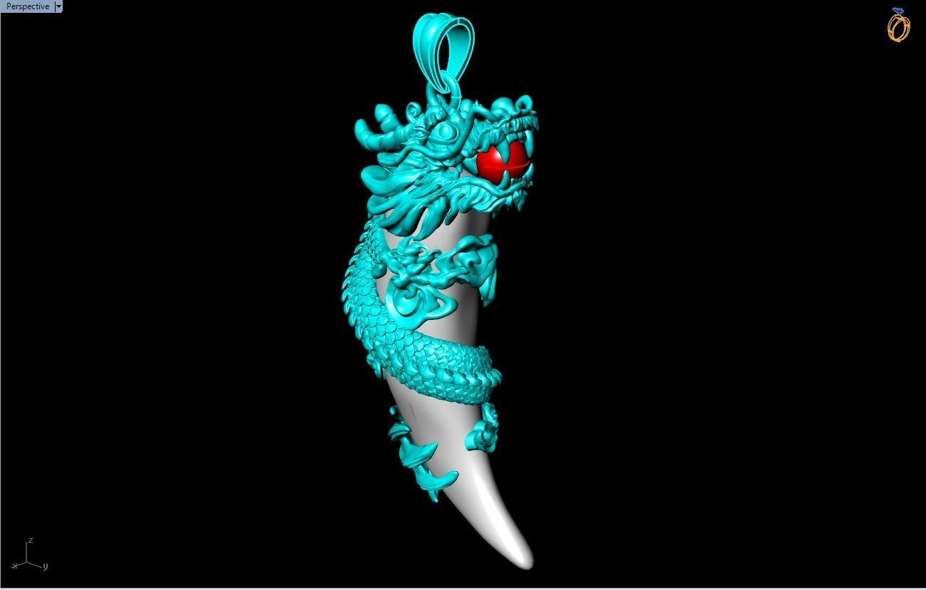 Tiger fangs Pendant 3D print model_9