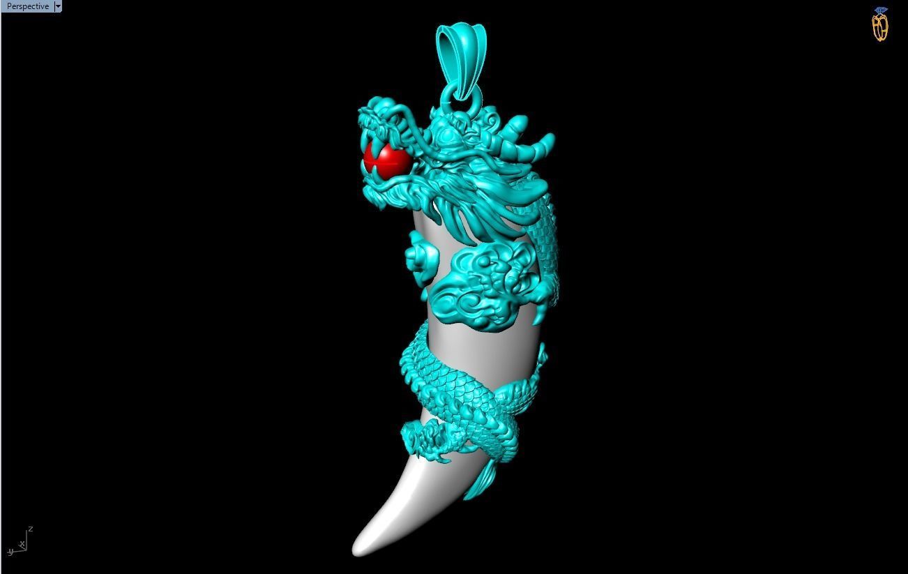 Tiger fangs Pendant 3D print model_10