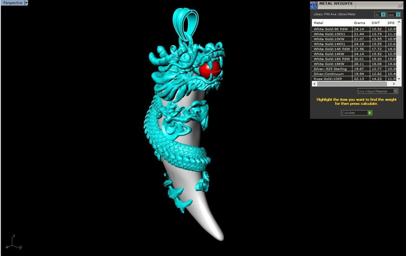 Tiger fangs Pendant 3D print model_8