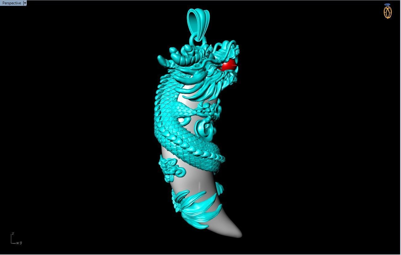 Tiger fangs Pendant 3D print model_11