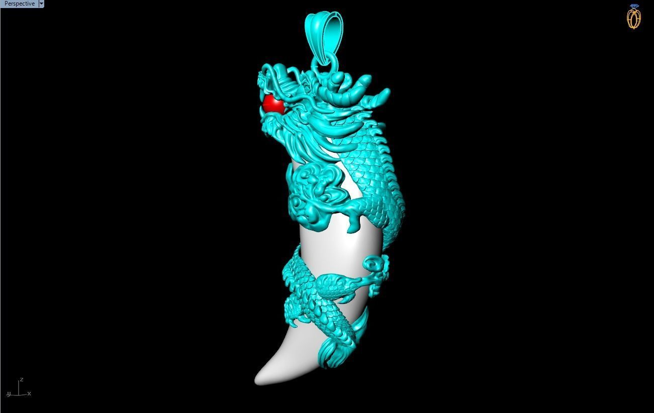 Tiger fangs Pendant 3D print model_12