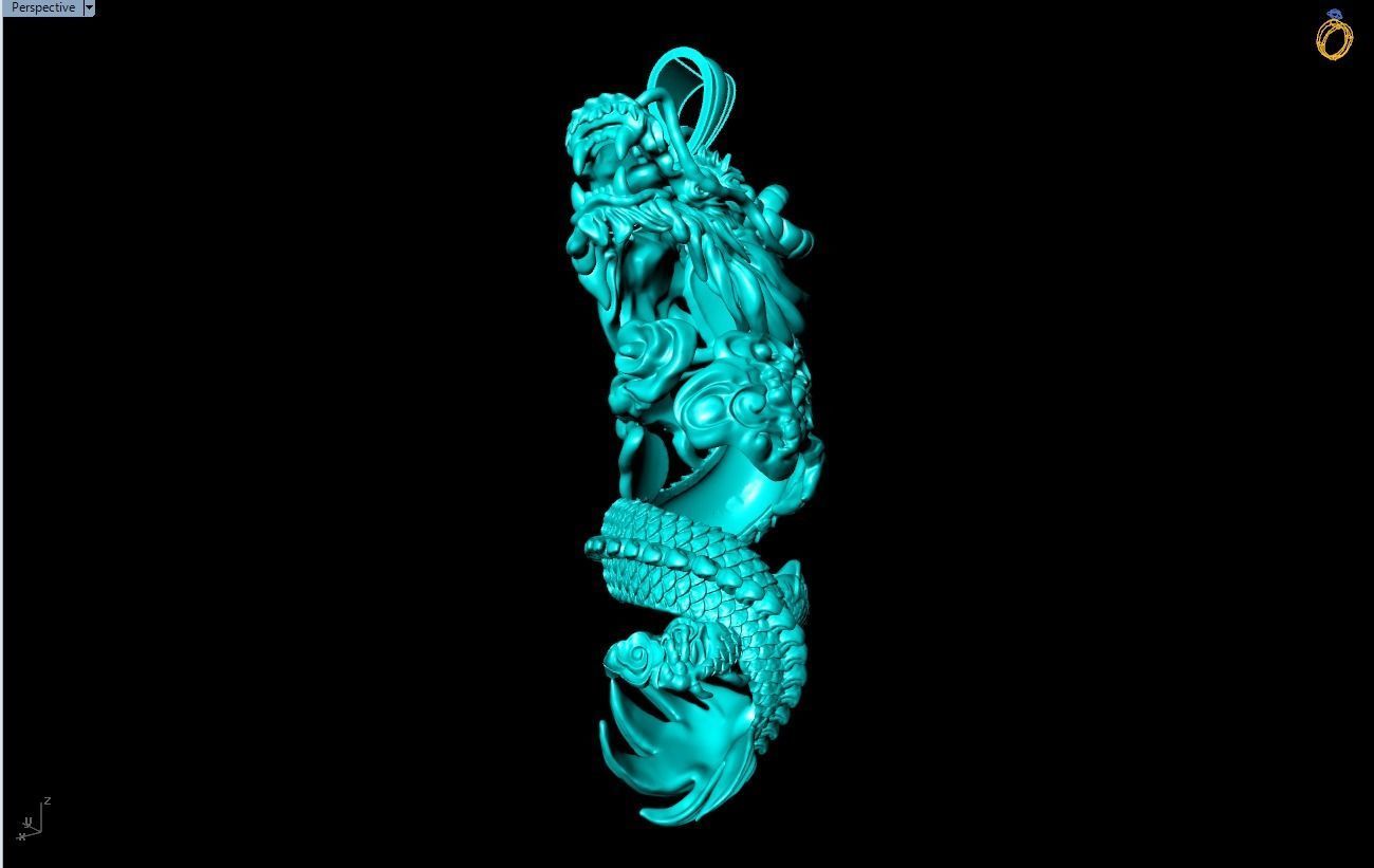 Tiger fangs Pendant 3D print model_13