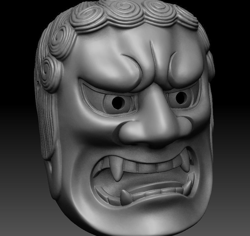 FUDO NOH MASK 3D print model_1