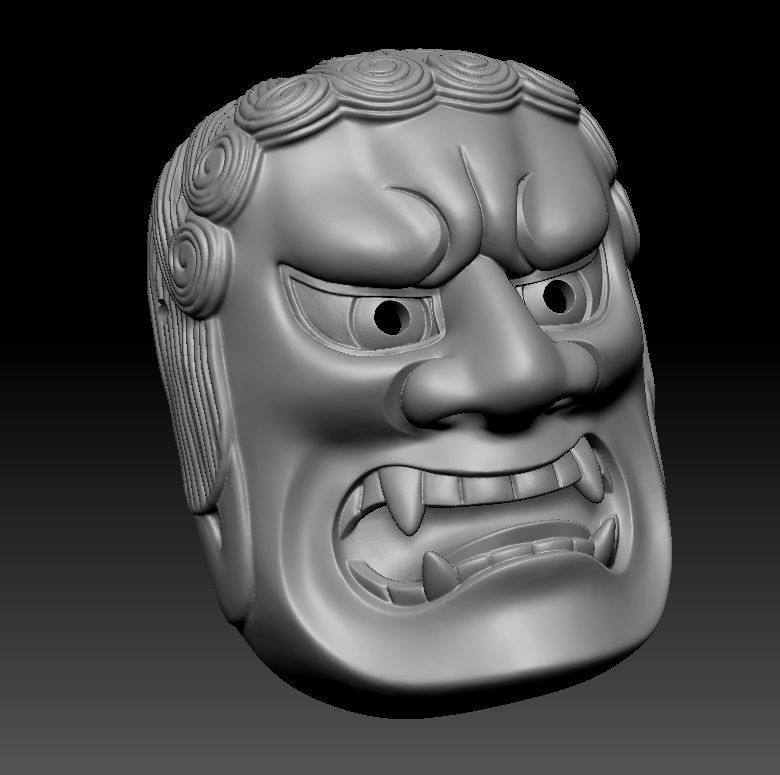 FUDO NOH MASK 3D print model_4