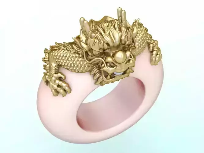 Dragon ring - Ivory Elephants ring