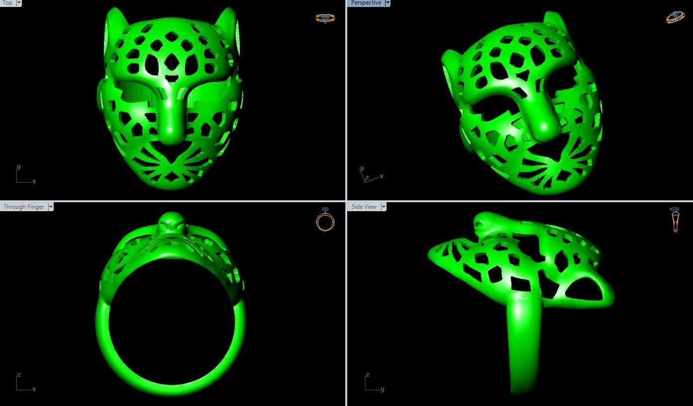 Leopard Ring - Cheetah ring - Panther ring  3D print model_1
