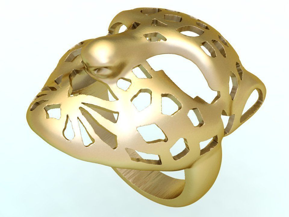Leopard Ring - Cheetah ring - Panther ring  3D print model_5