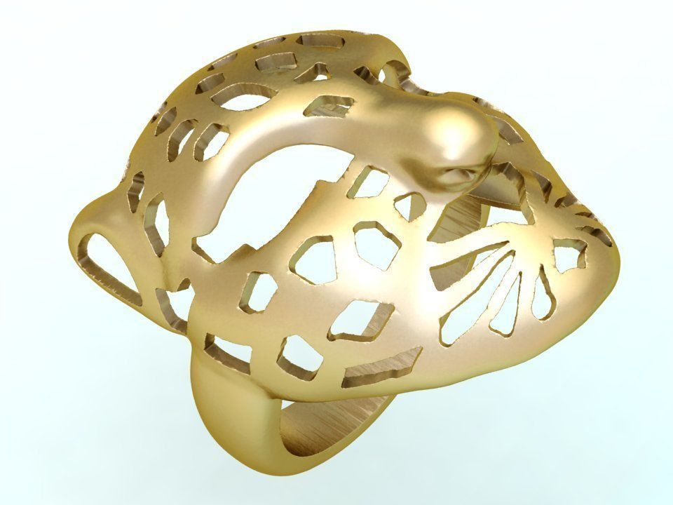Leopard Ring - Cheetah ring - Panther ring  3D print model_10