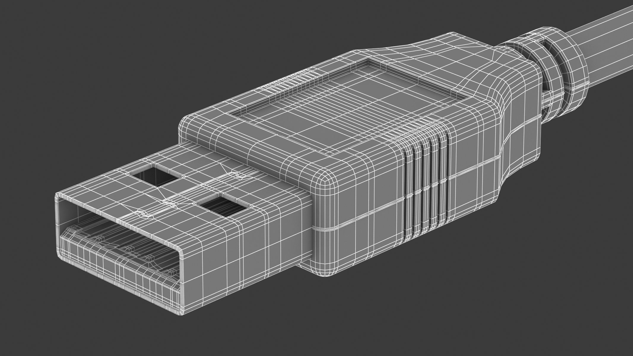 USB Type A Male 3D model_7