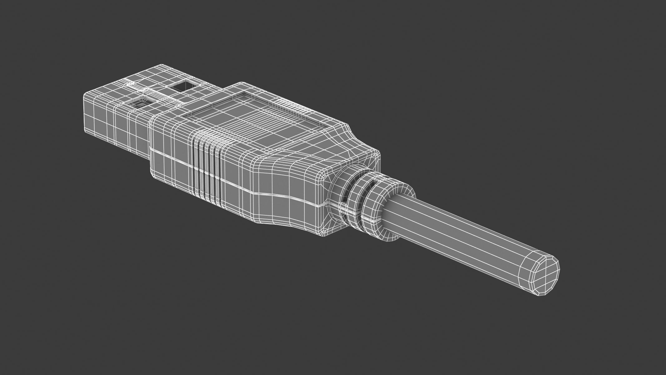 USB Type A Male 3D model_6