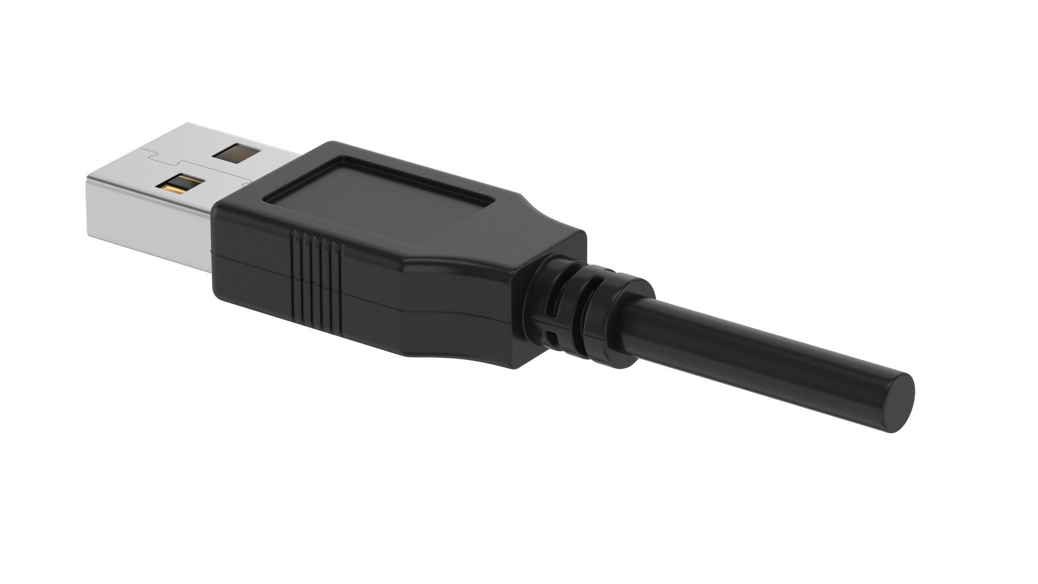 USB Type A Male 3D model_1