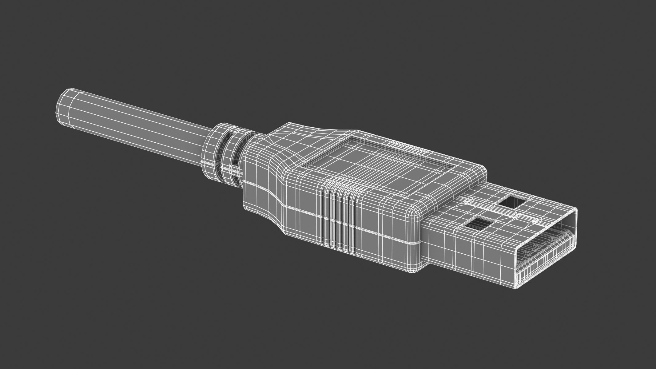 USB Type A Male 3D model_5