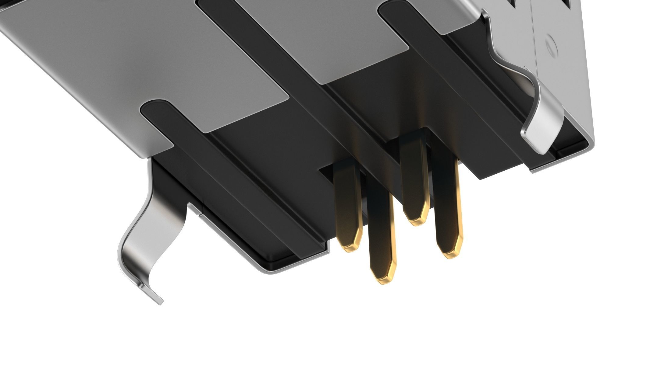 USB Type B Female 3D model_4