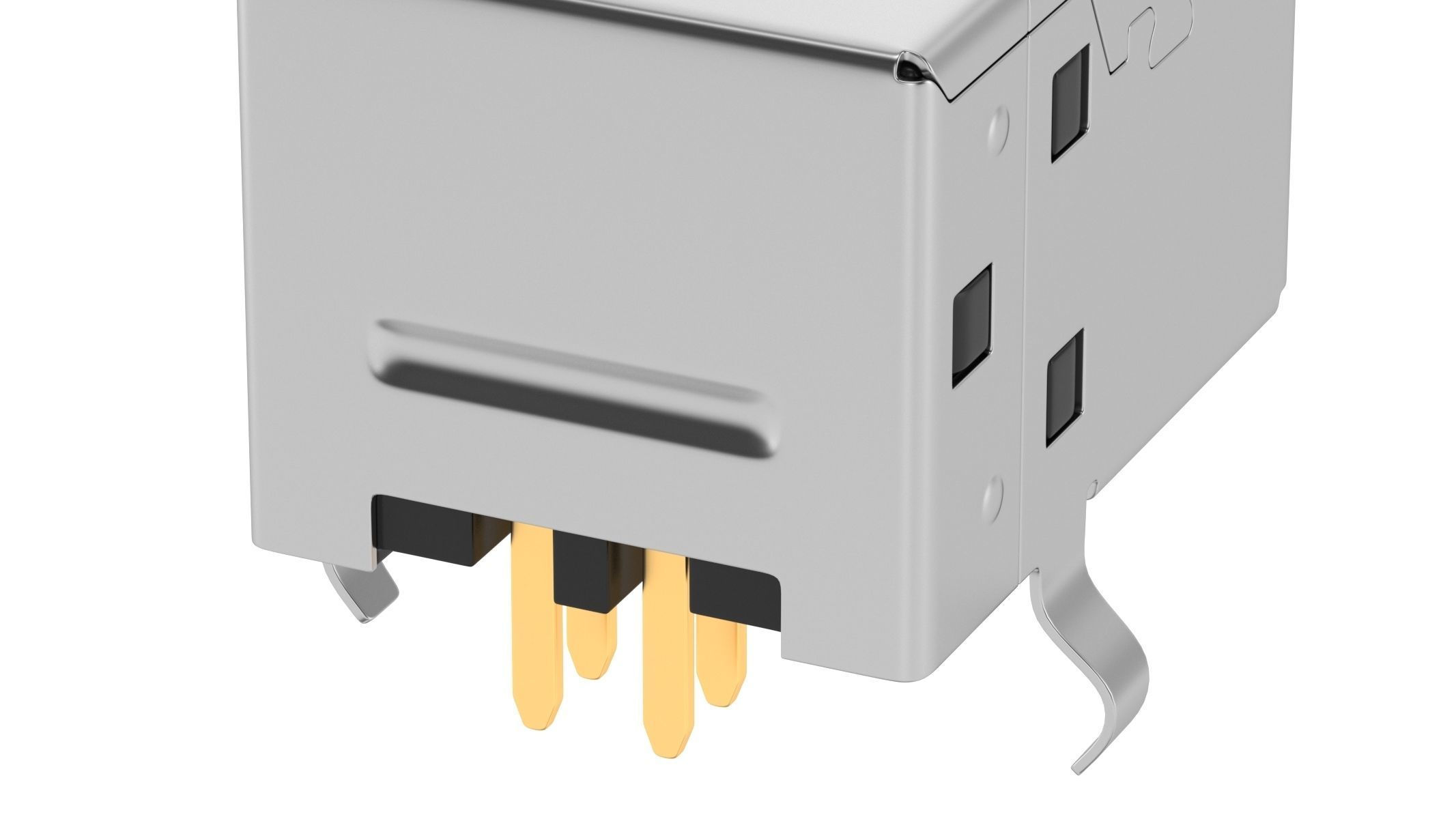 USB Type B Female 3D model_3