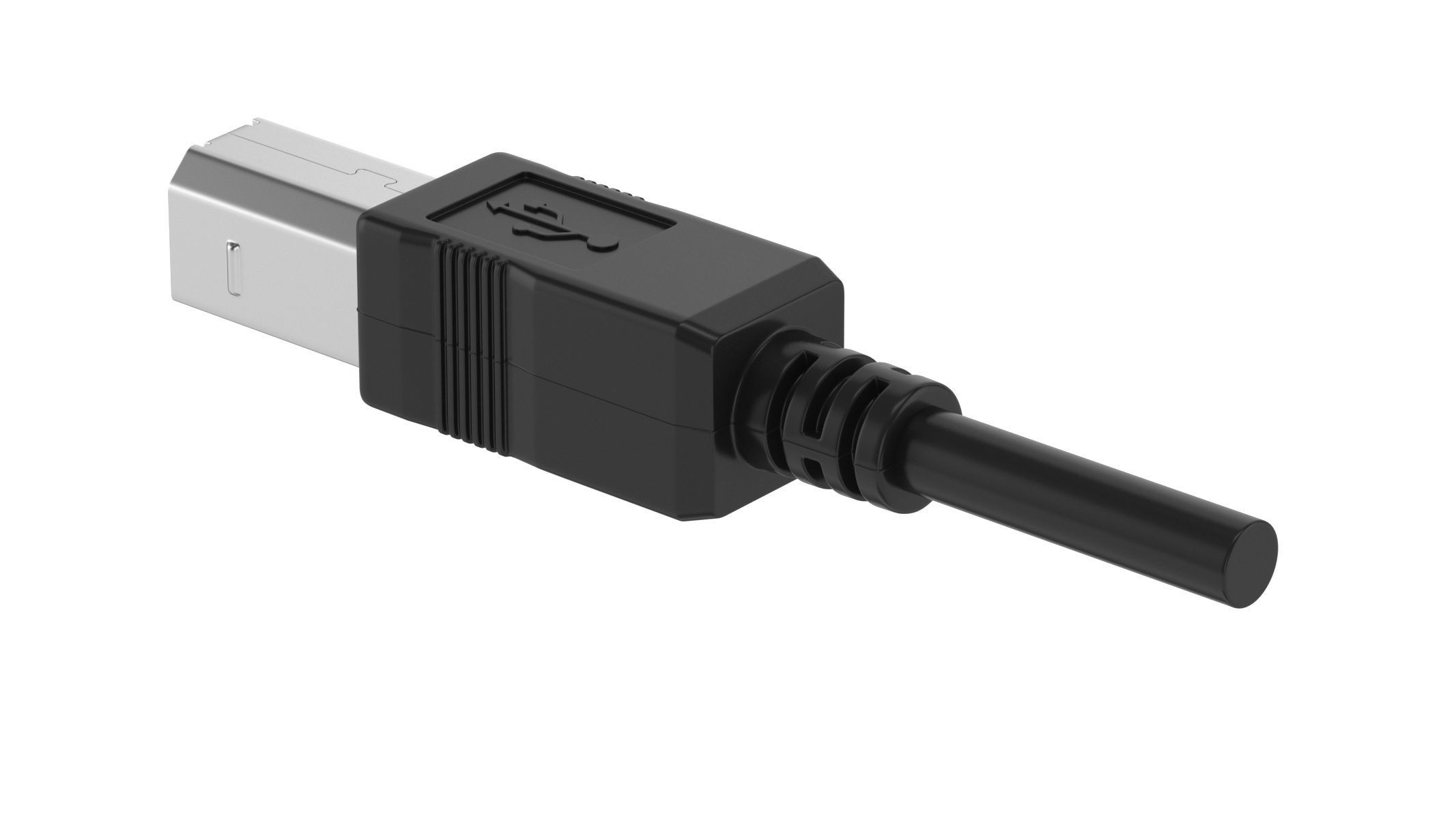 USB Type B Male 3D model_1