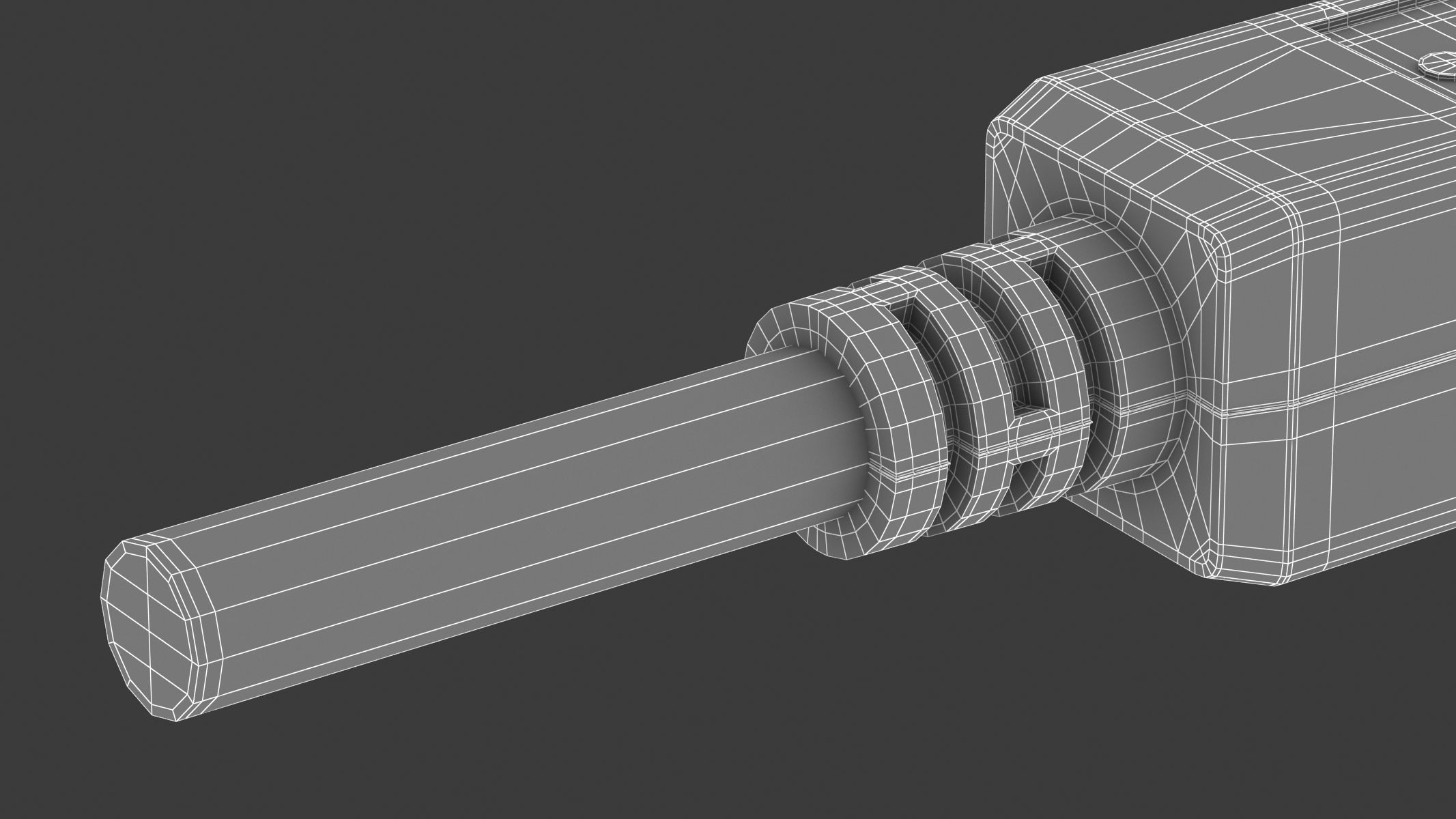 USB Type B Male 3D model_8