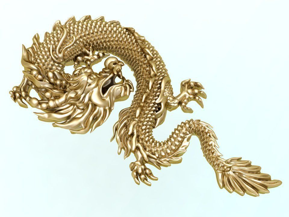 Dragon for jewelry - Dragon for ring - Dragon for pendant 3D print model_3