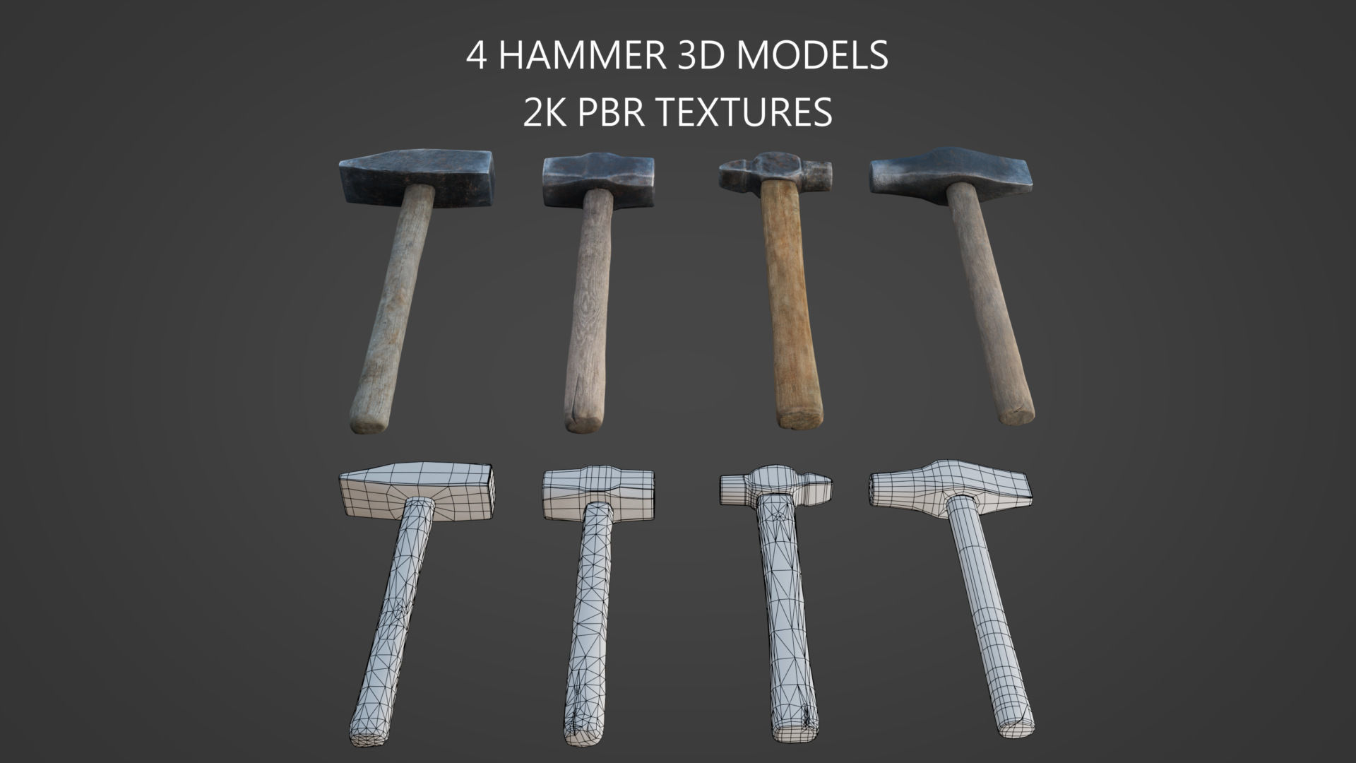 Free 3D Hammer Collection Free low-poly 3D model_3