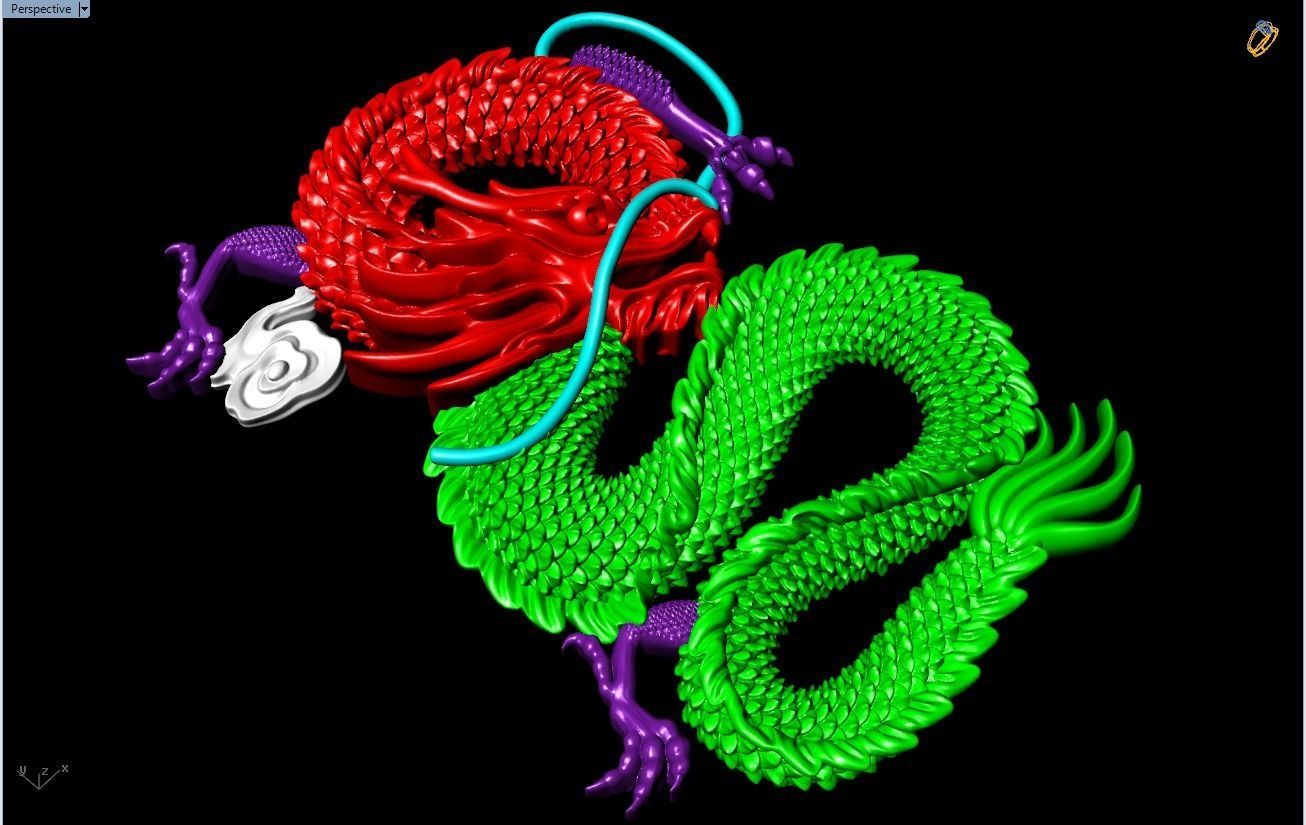 Dragon for jewelry - Dragon for ring - Dragon for pendant 3D print model_5