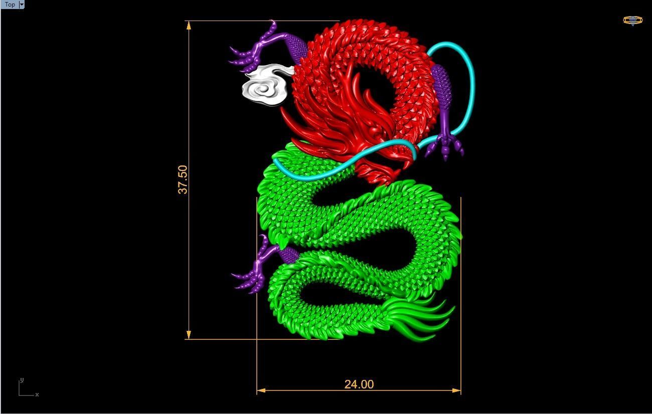 Dragon for jewelry - Dragon for ring - Dragon for pendant 3D print model_7