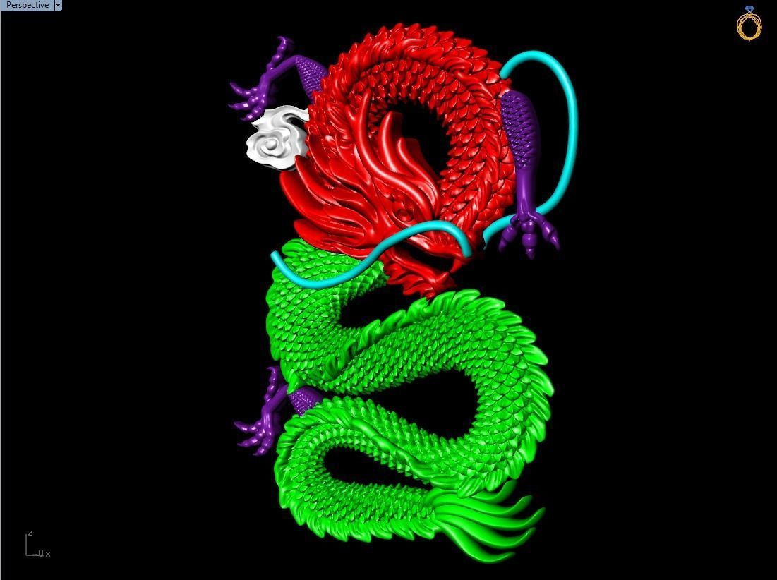 Dragon for jewelry - Dragon for ring - Dragon for pendant 3D print model_4