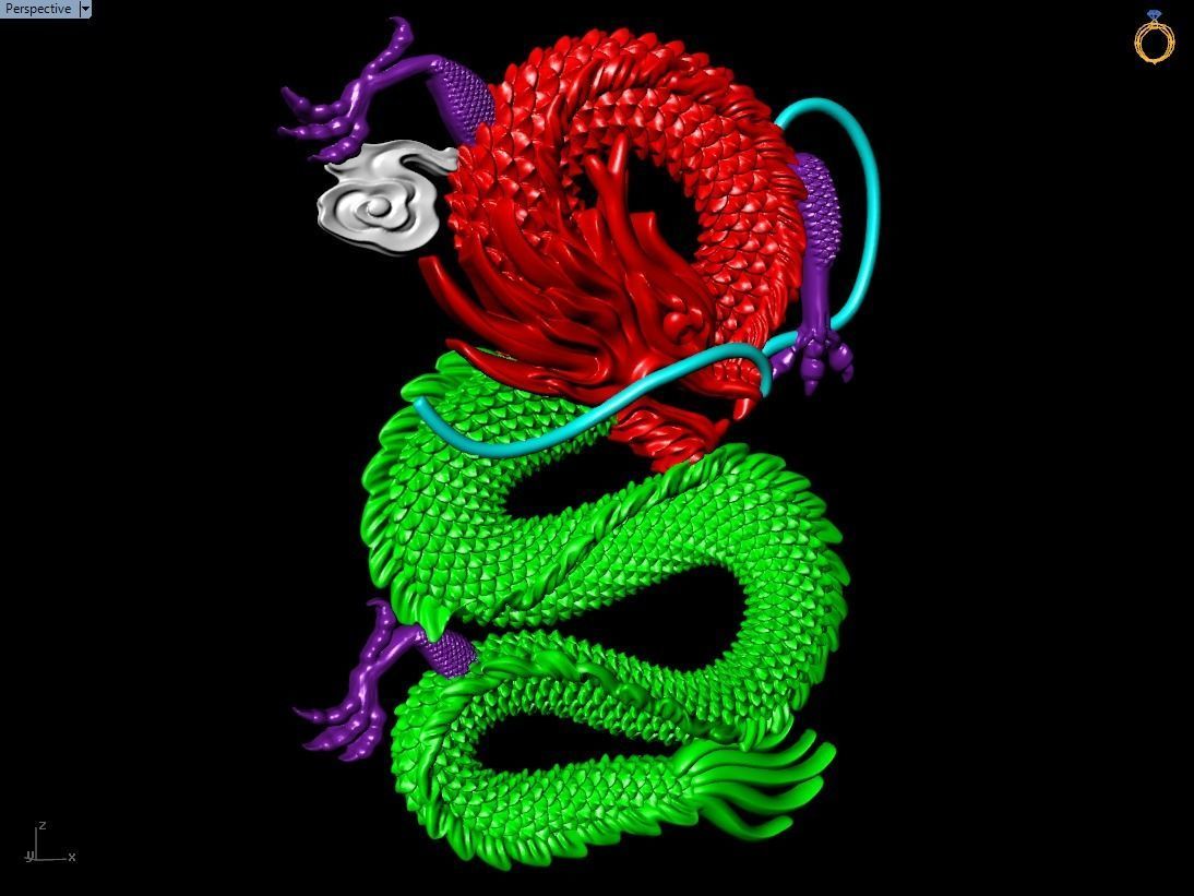 Dragon for jewelry - Dragon for ring - Dragon for pendant 3D print model_3