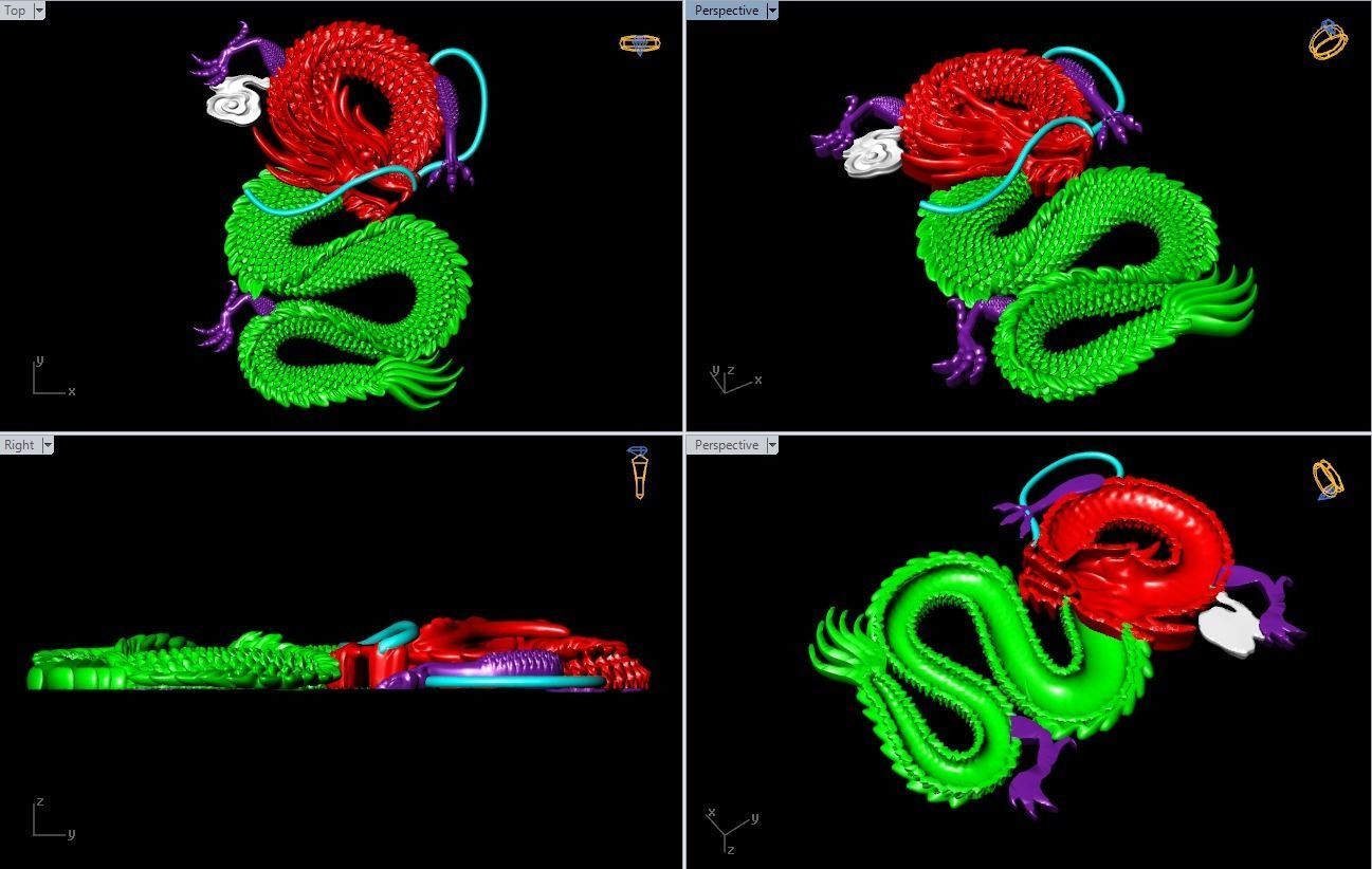 Dragon for jewelry - Dragon for ring - Dragon for pendant 3D print model_6