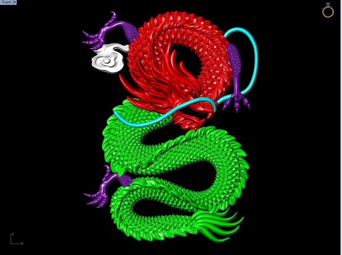 Dragon for jewelry - Dragon for ring - Dragon for pendant 3D print model_2