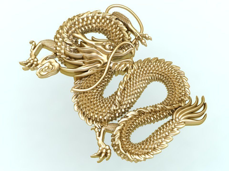 Dragon for jewelry - Dragon for ring - Dragon for pendant 3D print model_1