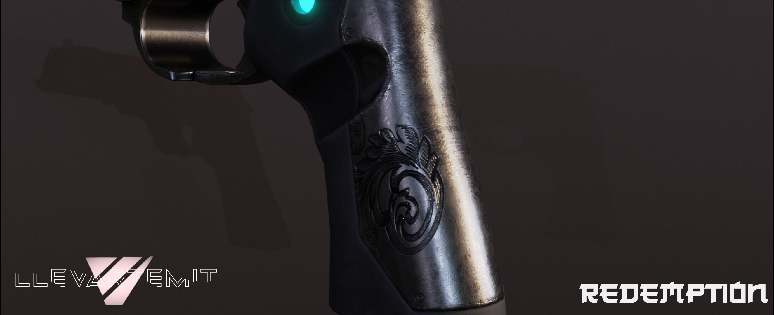 Cyberpunk Revolver Low-poly 3D model_18