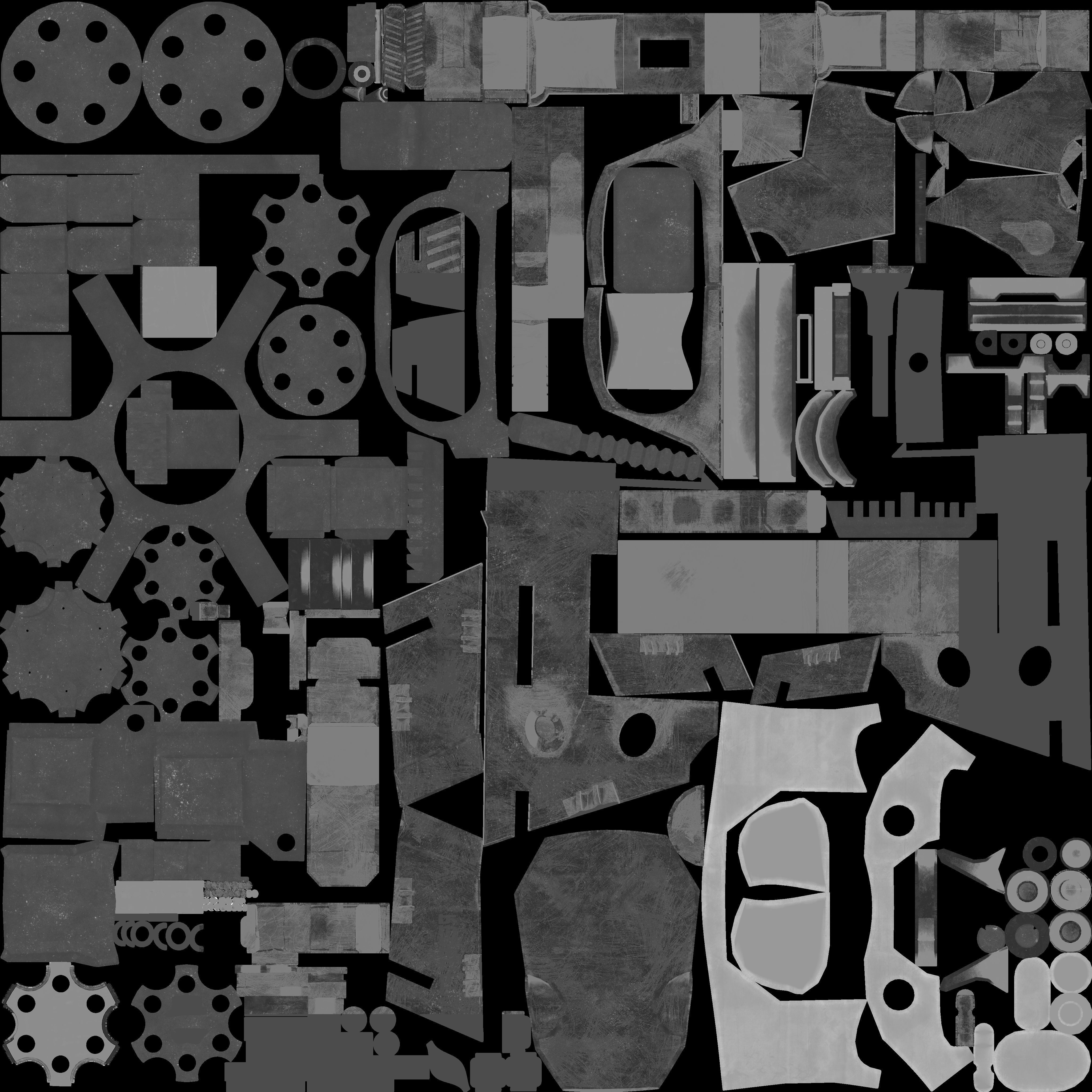 Cyberpunk Revolver Low-poly 3D model_30