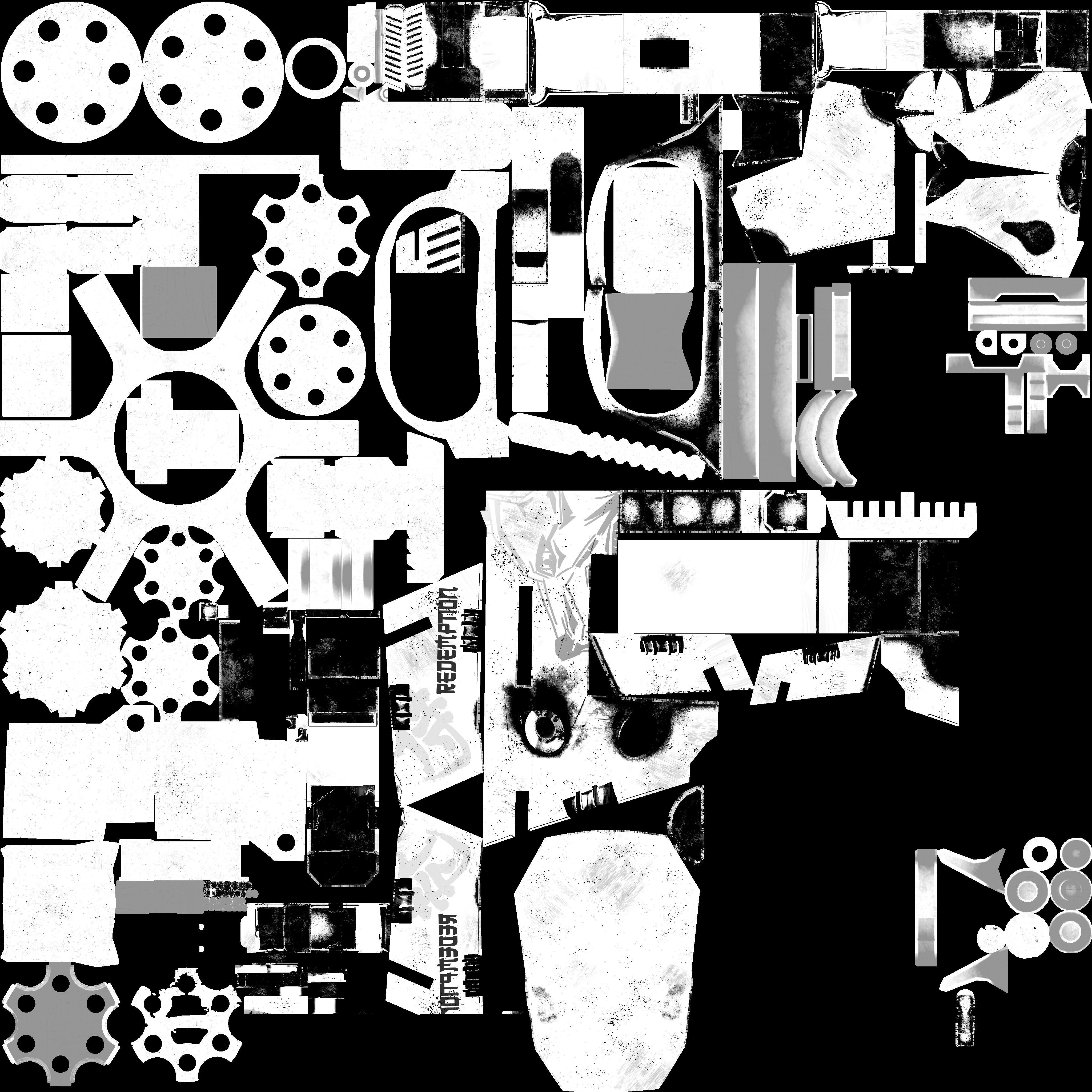 Cyberpunk Revolver Low-poly 3D model_27