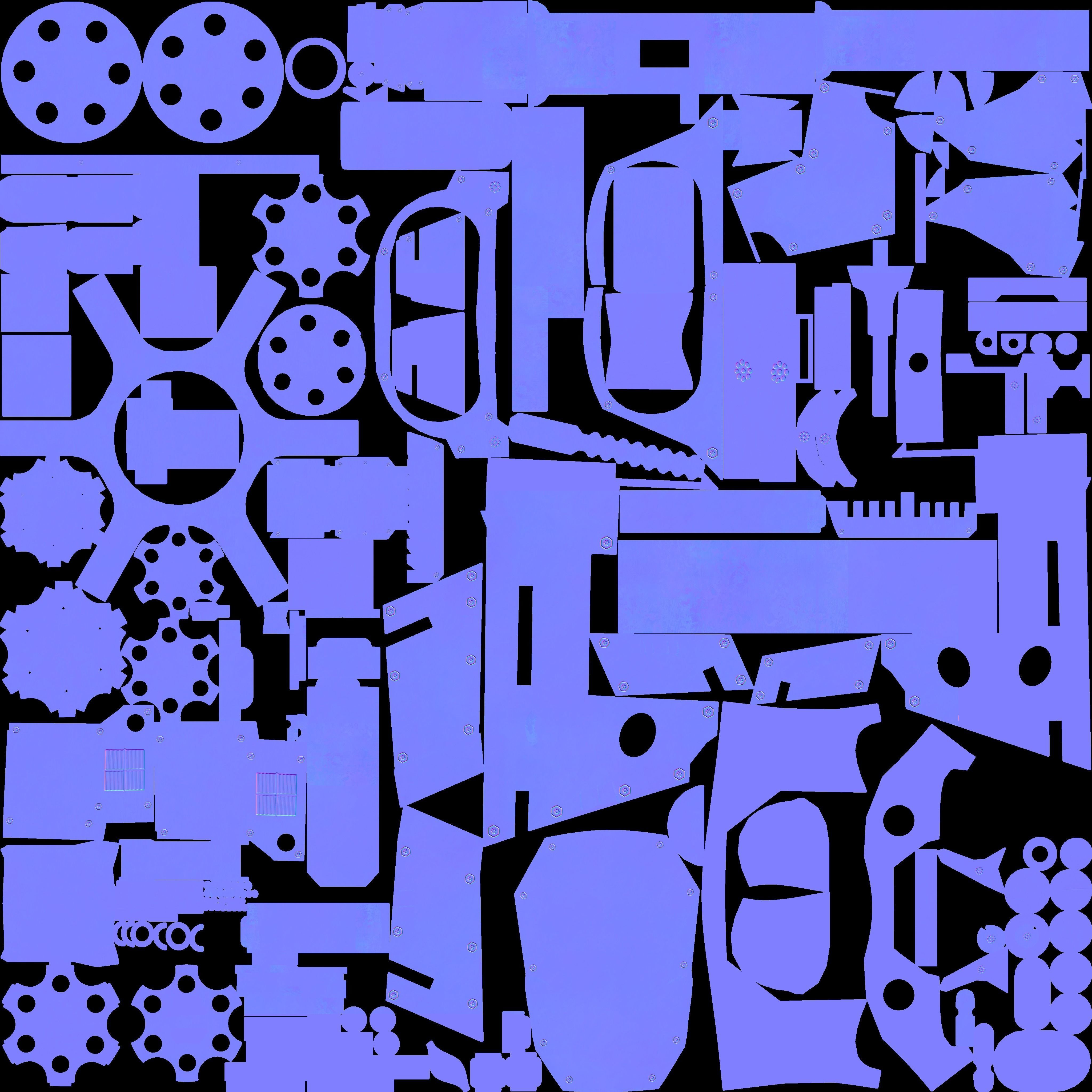 Cyberpunk Revolver Low-poly 3D model_29