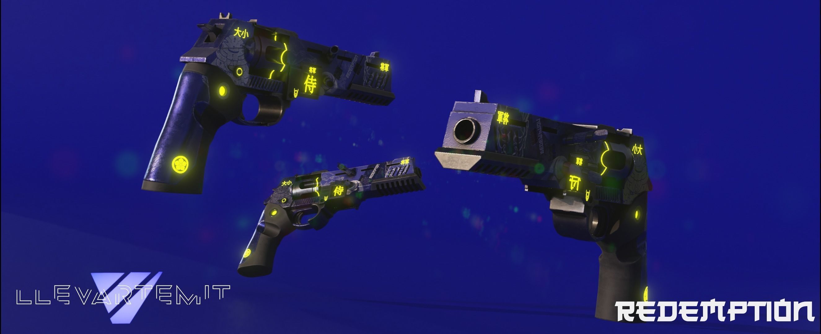 Cyberpunk Revolver Low-poly 3D model_11