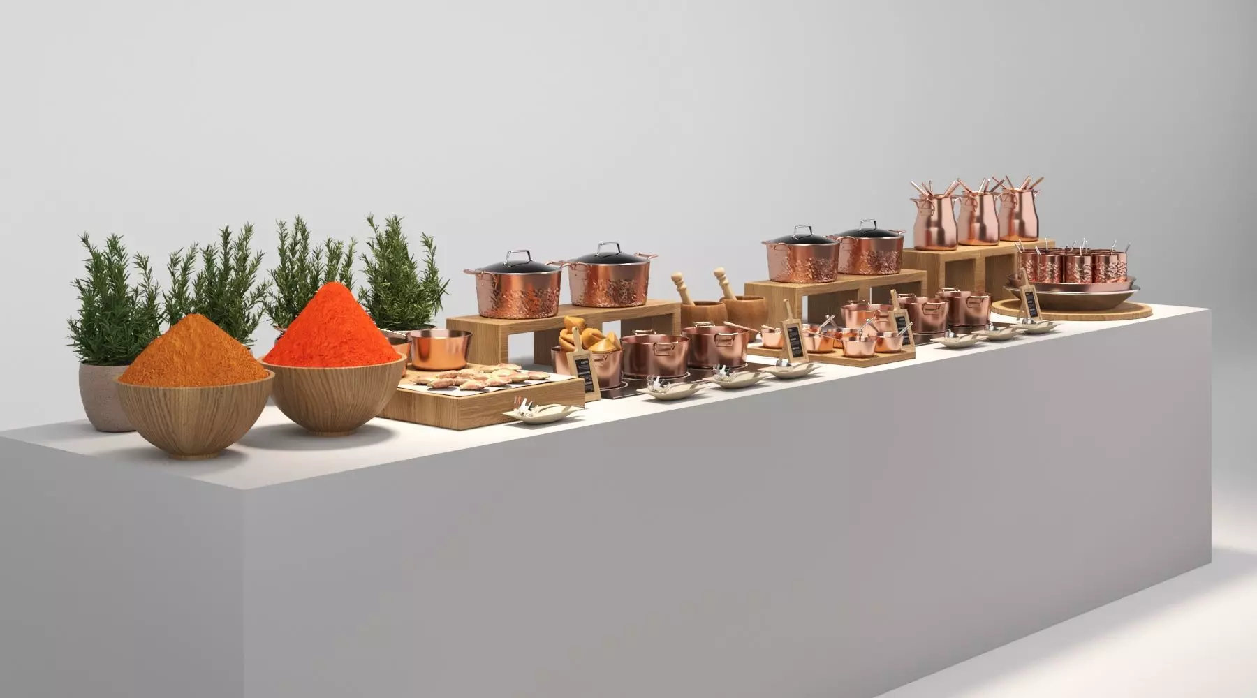 Buffet table 3D model_0