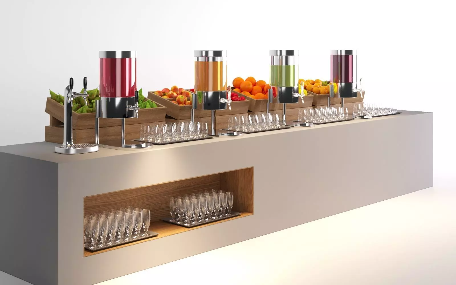 Buffet Juice station 3D model_0