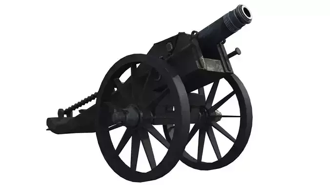 cannon cartoon military rigged model
