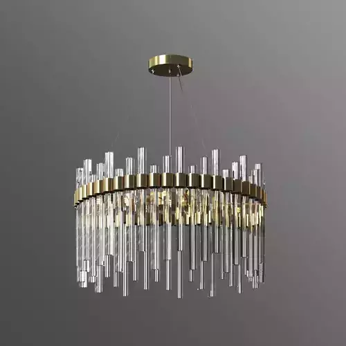 orion glass crystal chandelier cb2 3D model