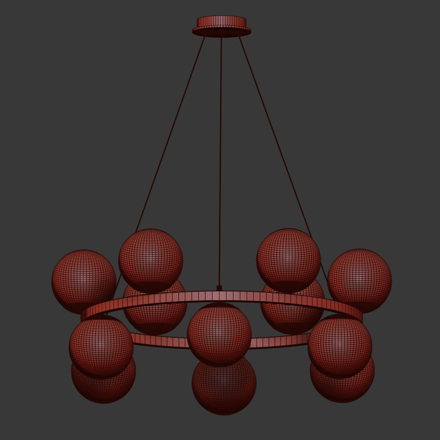 bubbles brass ring pendant light cb2 3D model_4