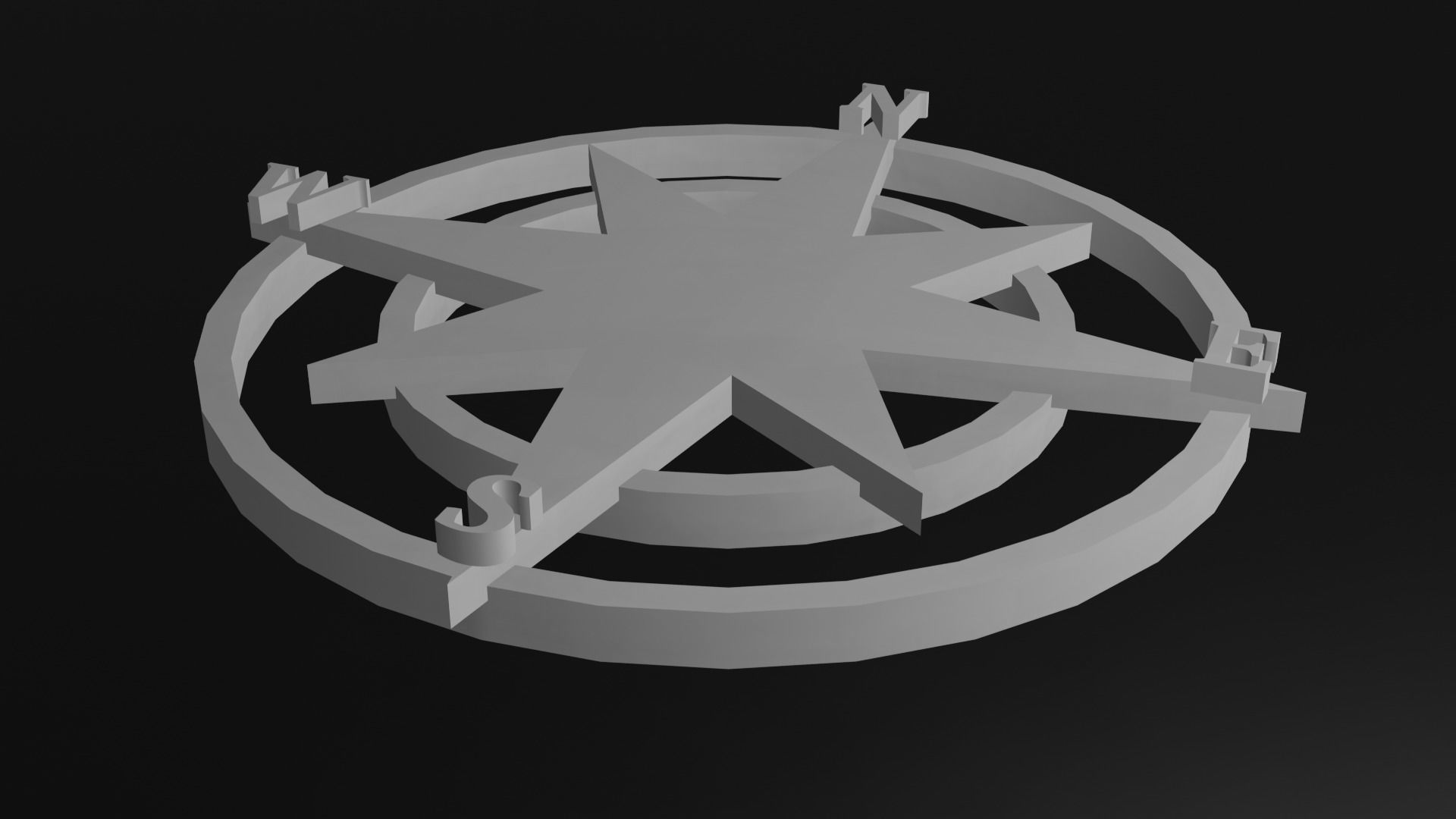 Compass pendant 3D print model_1
