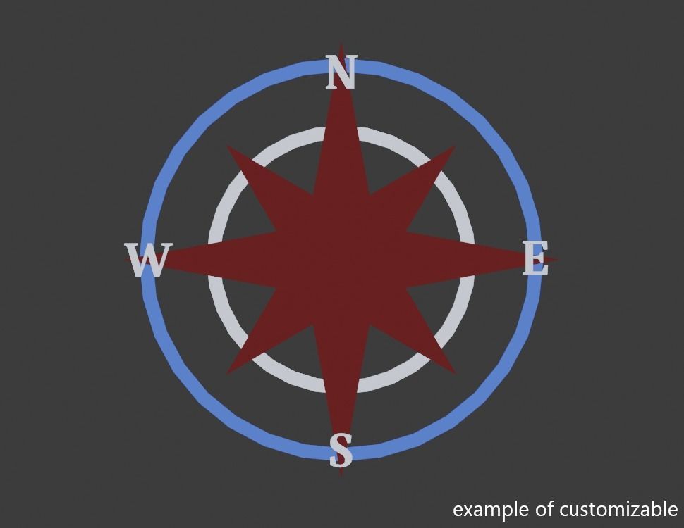 Compass pendant 3D print model_6